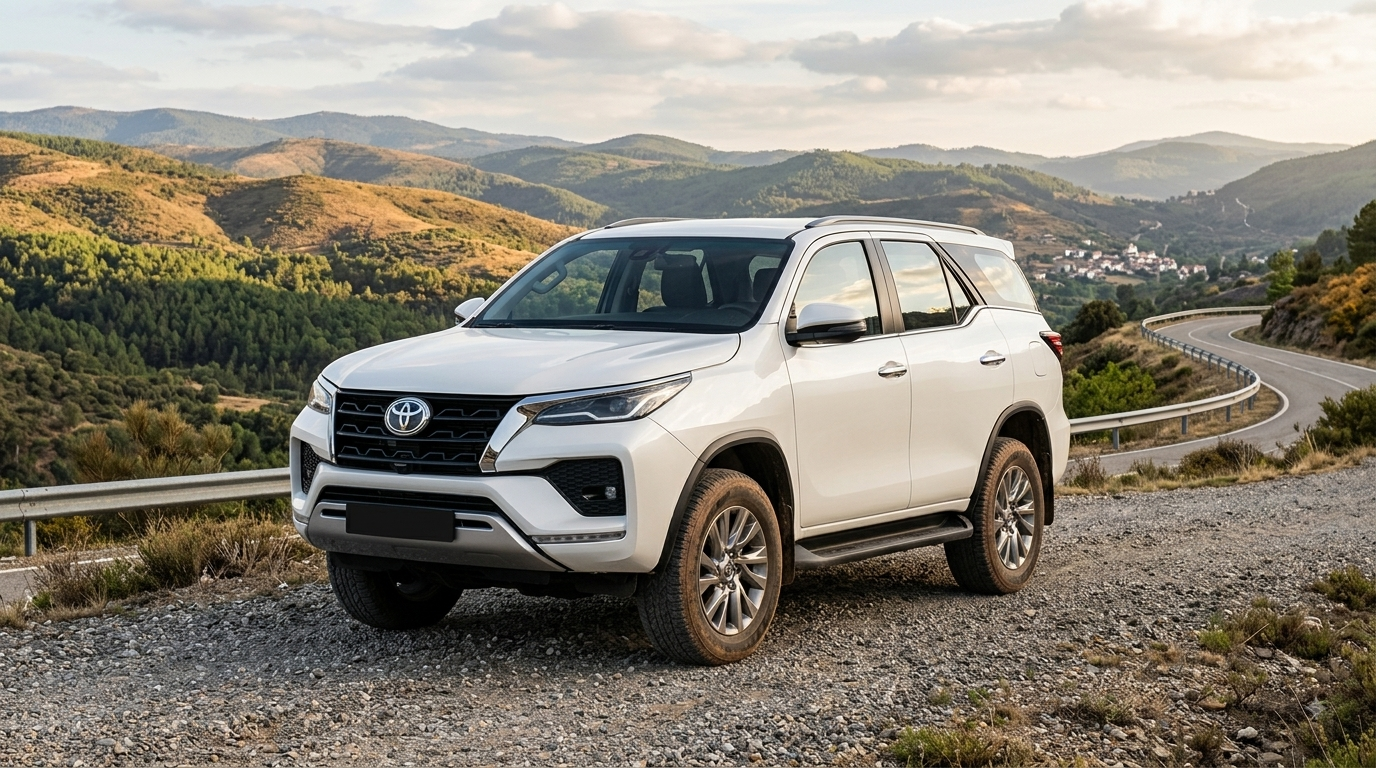 Toyota Fortuner Base Model On-Road Price 2026 - GX Variant White